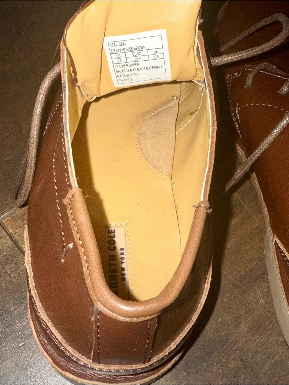 Kenneth Cole Real Deal Crazy Horse Brown Leather Chukka Boots Men’s 8.5 | NWOT